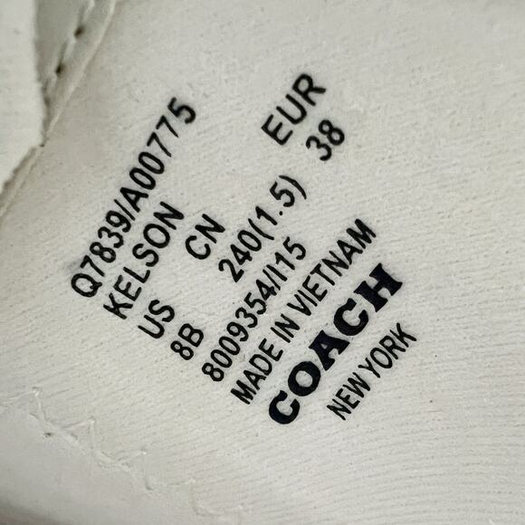 Coach NWB Kelson Kelson Outline Signature Suede Sneakers Khaki Chalk Size 8M - Picture 12 of 16